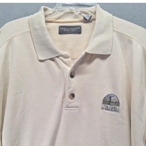 Page & Tuttle Men Longsleeve Polo Shirt, Beige, Size L